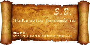 Stefanovics Dezdemóna névjegykártya